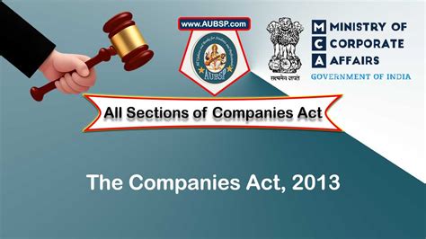 Complete list of Sections of Companies Act, 2013 – AUBSP.